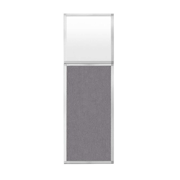 Hush Panel Configurable Cubicle Partition 2' x 6' W/ Window Slate Fabric Frosted Window
